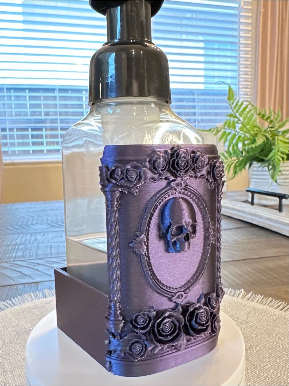 Purple Gothic Skull Decorative Soap Holder for Bath & Body Works